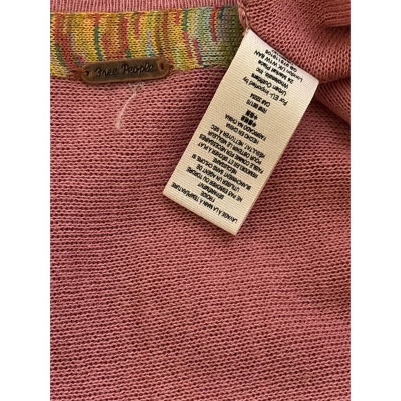Free People Women's Sundae Bell Sleeve Flowy Sweater Rose Pink‎ Size M Bohemian - Picture 5 of 5